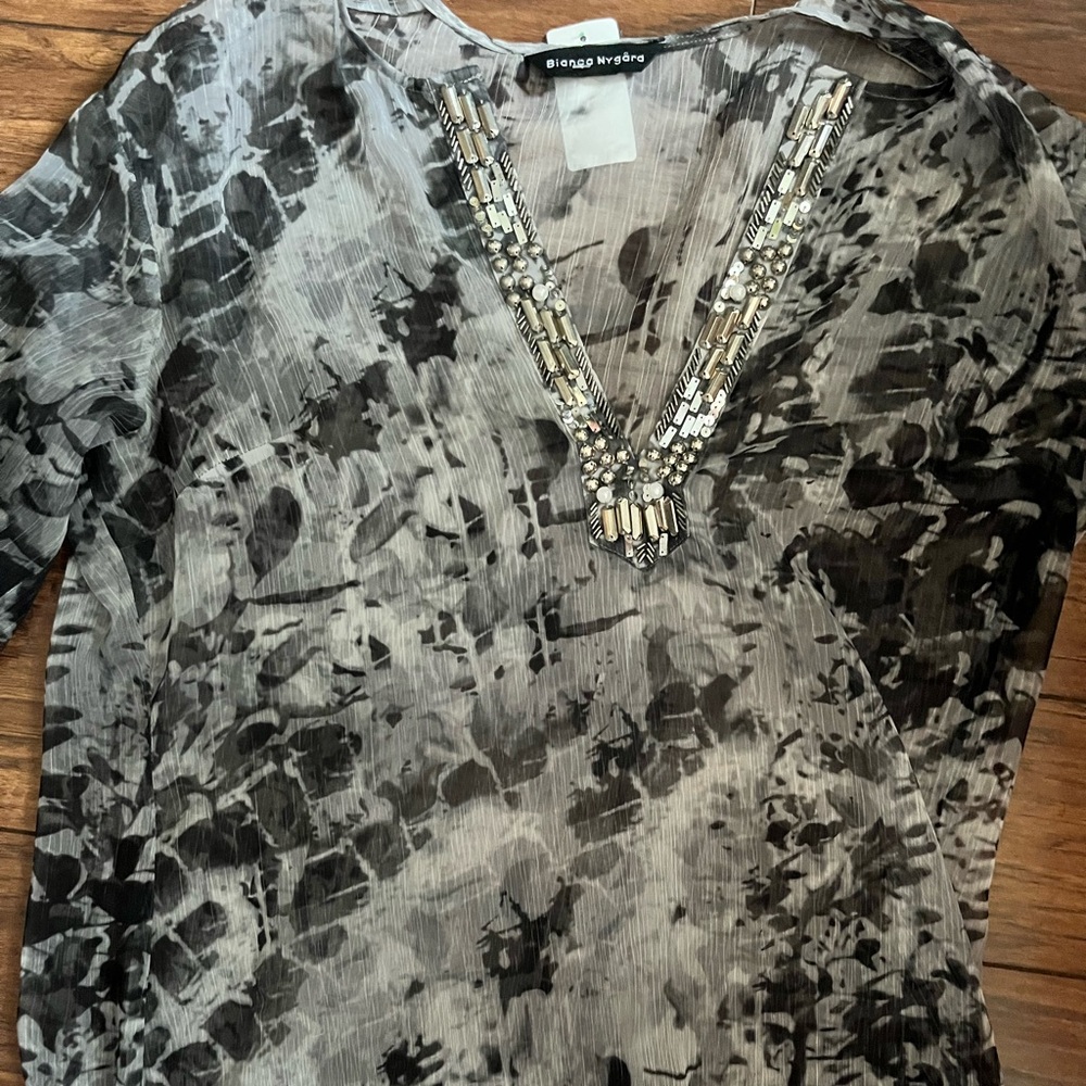 BIANCA NYGARD sheer embellished tunic